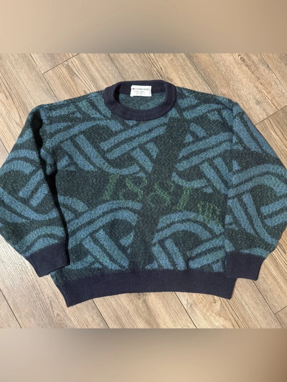 Vintage Cerruti 1881 Sport Wool Blend Abstract Sweater Made in Japan